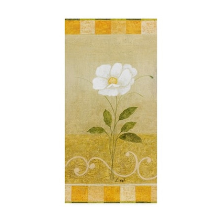 Pablo Esteban 'White Floral Yellow 3' Canvas Art,12x24
